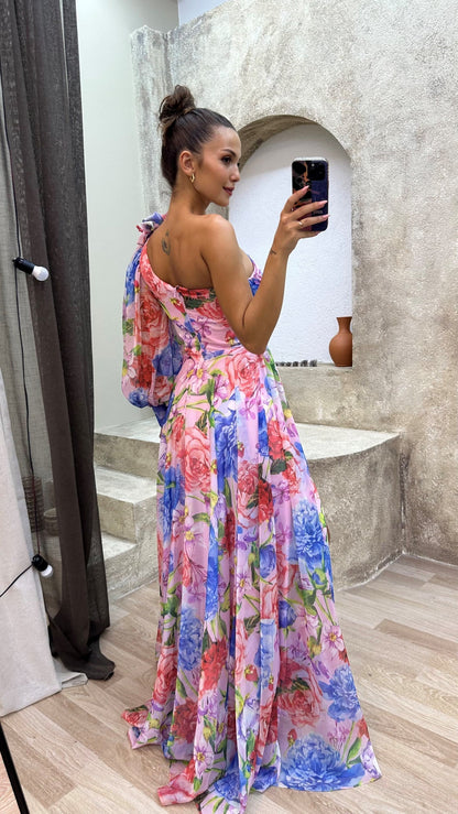 Delia | Elegancka sukienka damska z opadającymi ramionami na letnie imprezy