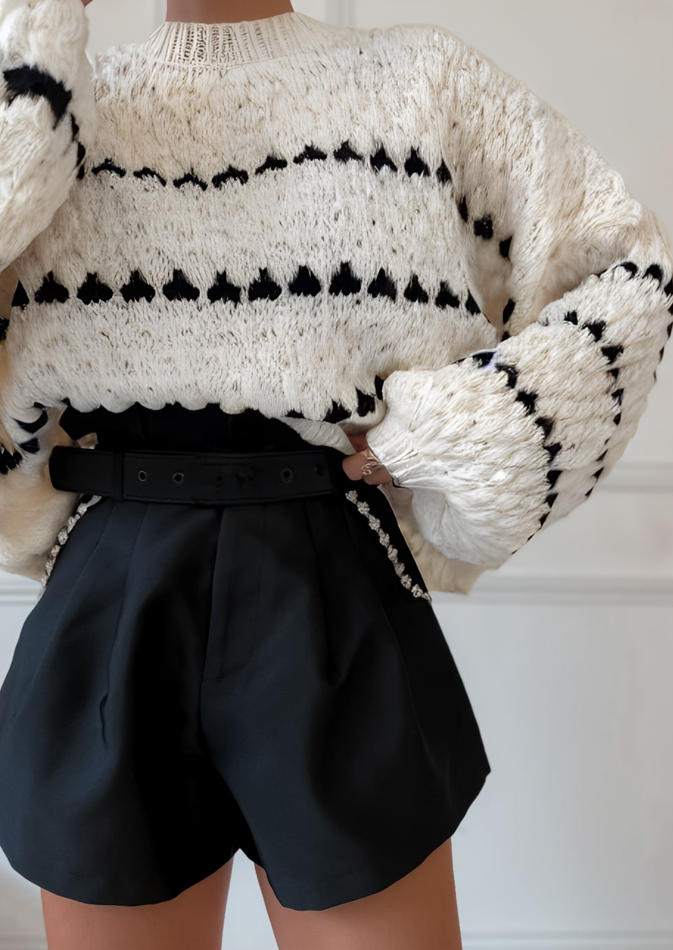 Luci | Nowoczesny damski sweter oversize, dzianinowy z wzorem, wygodny i stylowy fason