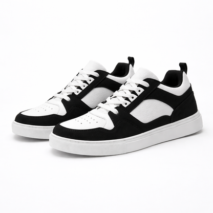 Judith | Damskie sneakersy czarno-białe sznurowane o miejskim