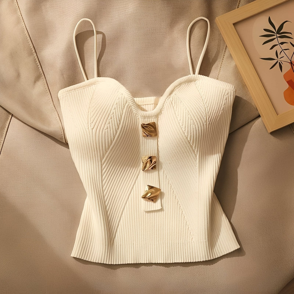 Lila | Elegancka damska bluzka typu gorset z tkaniny prążkowanej