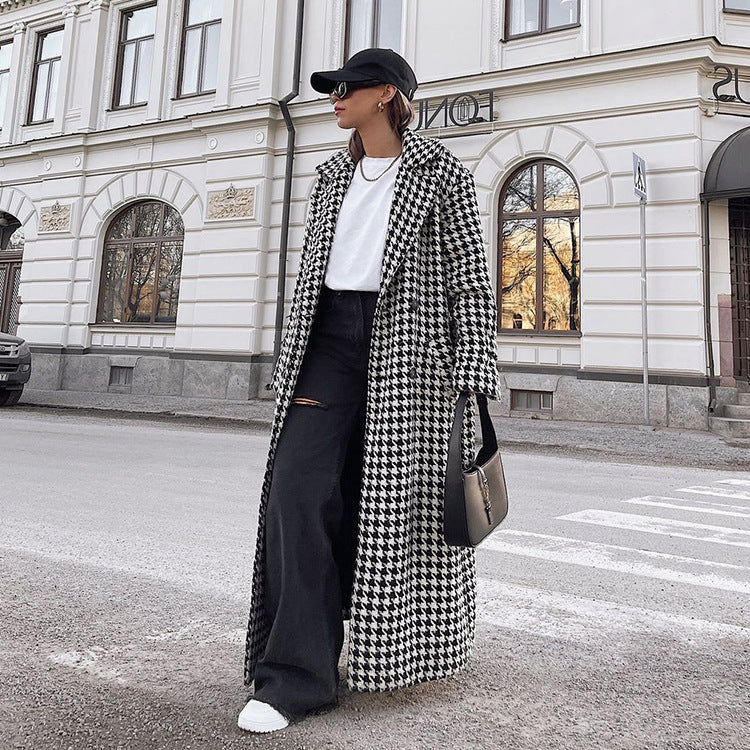 Mabel – Płaszcz damski w pepitkę oversize