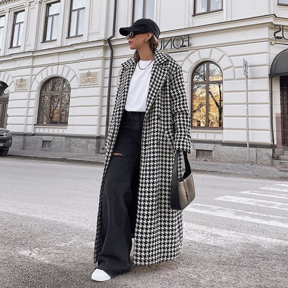 Mabel – Płaszcz damski w pepitkę oversize