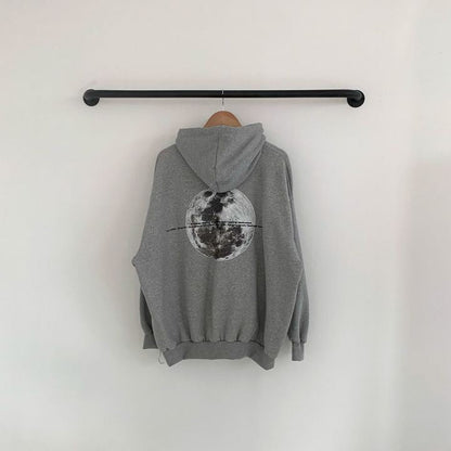 Beverly - Damska, uniwersalna bluza z kapturem w stylu casual streetwear z nadrukiem kosmicznym