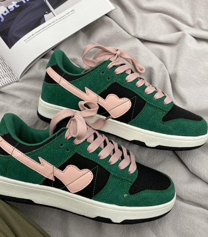 Mabel | damskie sneakersy niskie z kontrastowymi detalami i sznurowaniem
