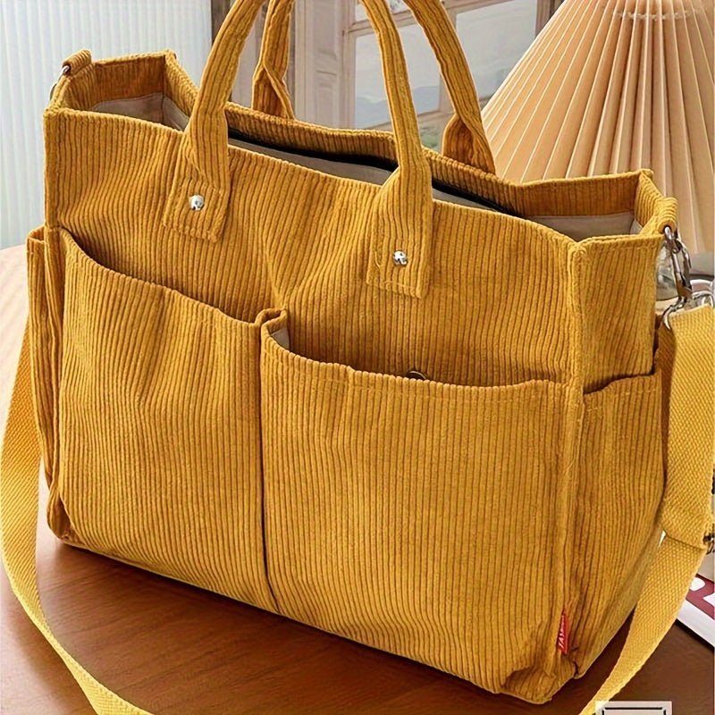 Serafina - Damska Torba Shopper | Duża z Przednimi Kieszeniami