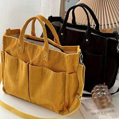 Serafina - Damska Torba Shopper | Duża z Przednimi Kieszeniami