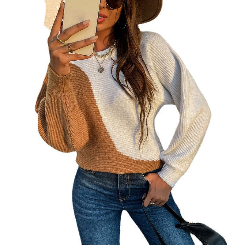 Vicky – modny, elegancki sweter damski z kontrastowym wykończeniem