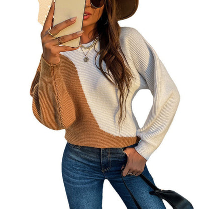 Vicky – modny, elegancki sweter damski z kontrastowym wykończeniem
