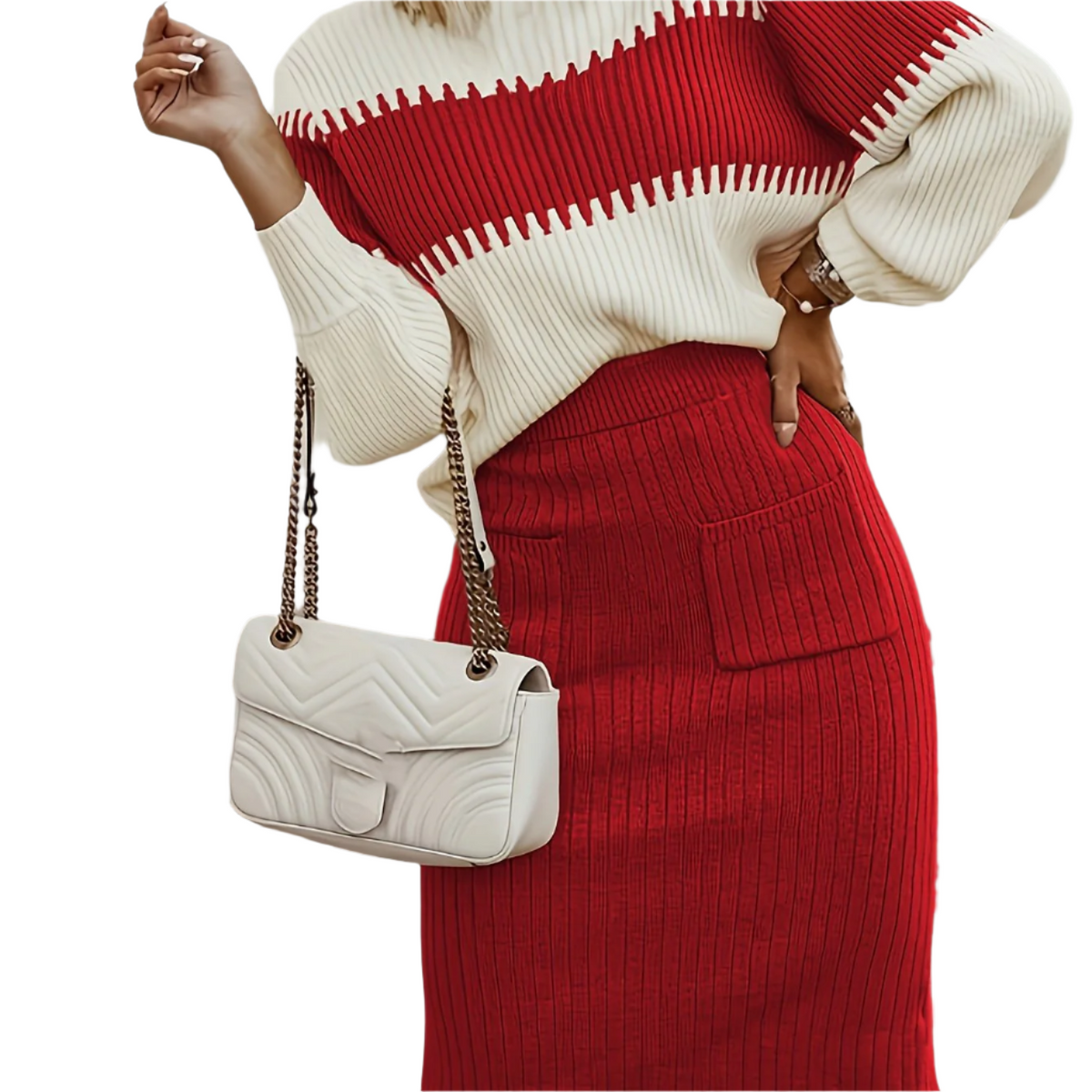 Gina – stylowy zestaw dzianinowy dla nowoczesnych kobiet – casual chic