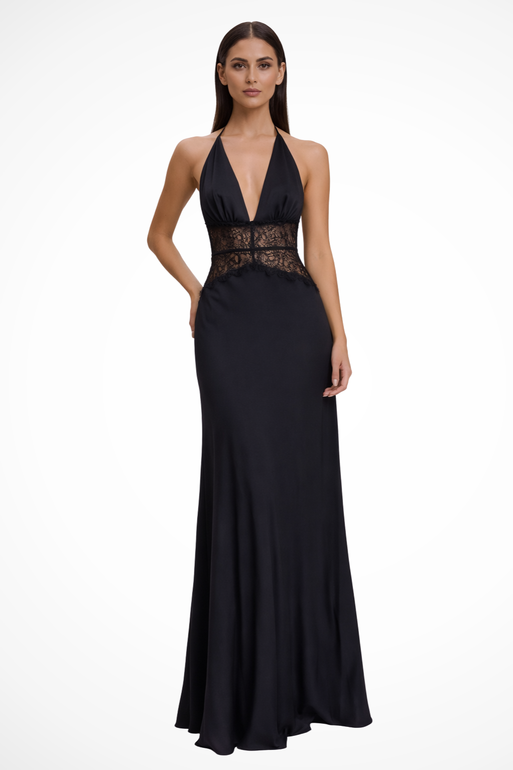 Agnieszka | Sukienka damska maxi | Elegancka, z odkrytymi plecami