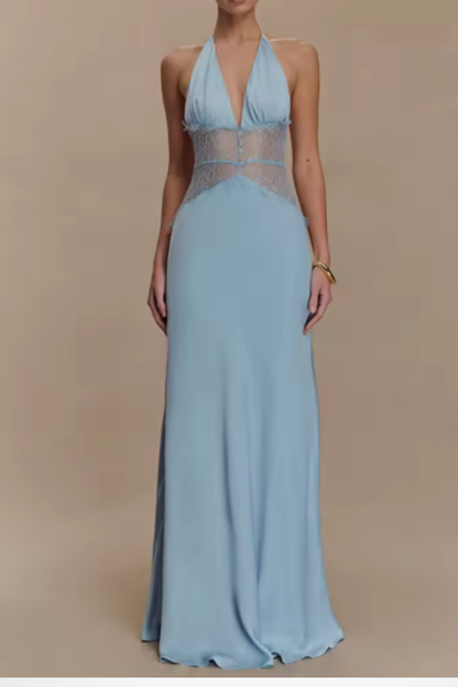 Agnieszka | Sukienka damska maxi | Elegancka, z odkrytymi plecami