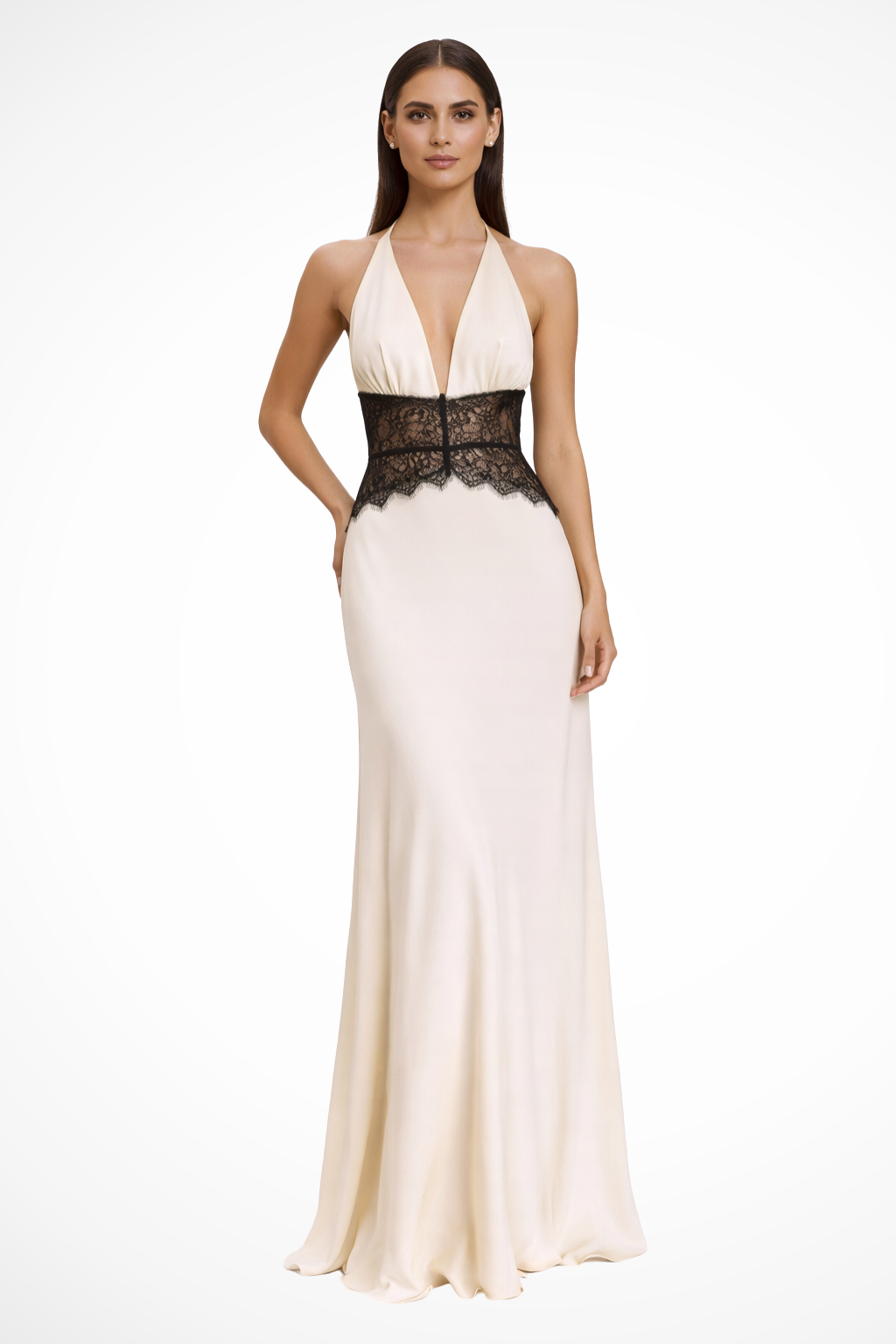 Agnieszka | Sukienka damska maxi | Elegancka, z odkrytymi plecami