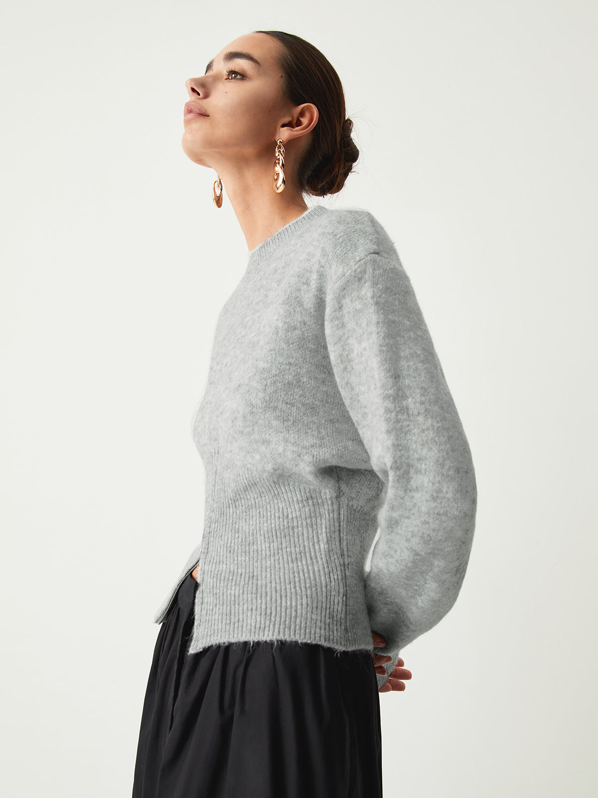 Edith | Damski sweter z półzamkiem i puszystą fakturą, wygodny i cozy fason