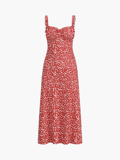 Karen | Damska sukienka midi CAMI w kwiatowy wzór w stylu boho