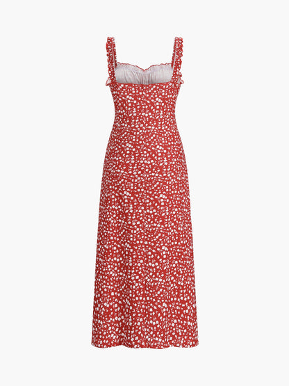 Karen | Damska sukienka midi CAMI w kwiatowy wzór w stylu boho