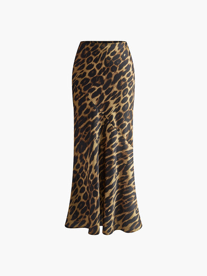 Aisha | Spódnica maxi w panterkę, dopasowany fason