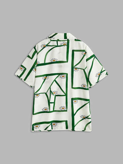 Karlie | Komplet damski z szortami w print, regulacja na troczek, casualowy fason