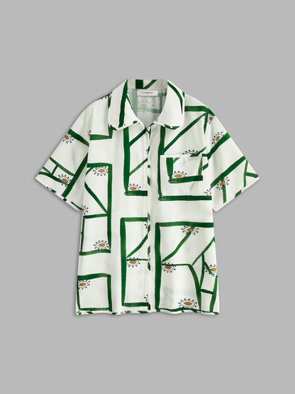 Karlie | Komplet damski z szortami w print, regulacja na troczek, casualowy fason