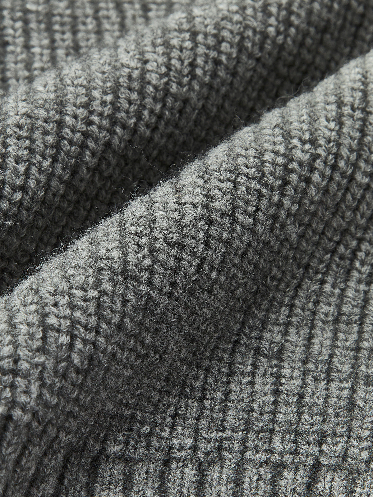 Lara | Damski sweter dzianinowy z denimu z kołnierzem typu lapel i prążkowaną fakturą
