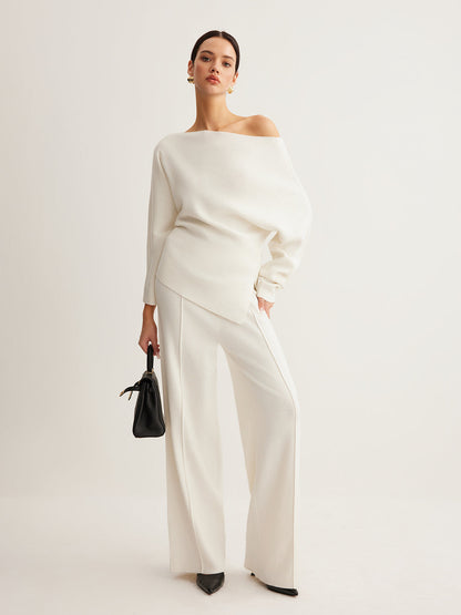 Rhiannon | Dzianinowy top damski z domieszką wełny