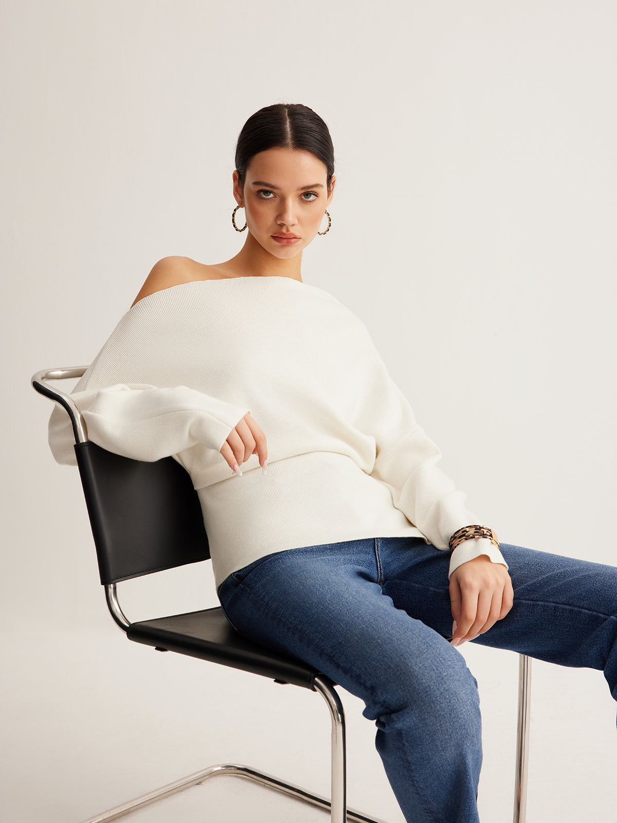 Rhiannon | Dzianinowy top damski z domieszką wełny