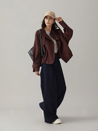 Sarah | Płaszcz damski typu trench vintage, luźny fason
