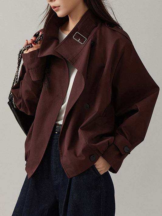 Sarah | Płaszcz damski typu trench vintage, luźny fason