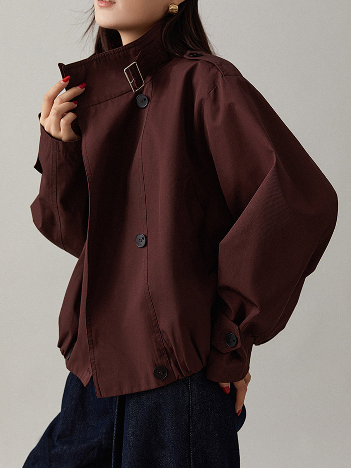 Sarah | Płaszcz damski typu trench vintage, luźny fason