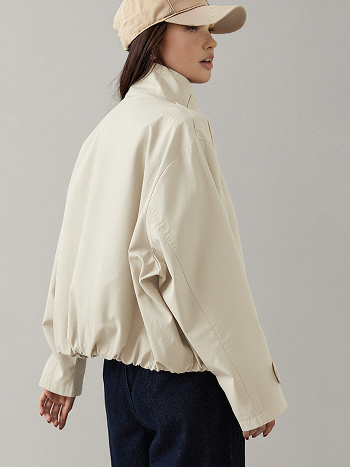 Sarah | Płaszcz damski typu trench vintage, luźny fason