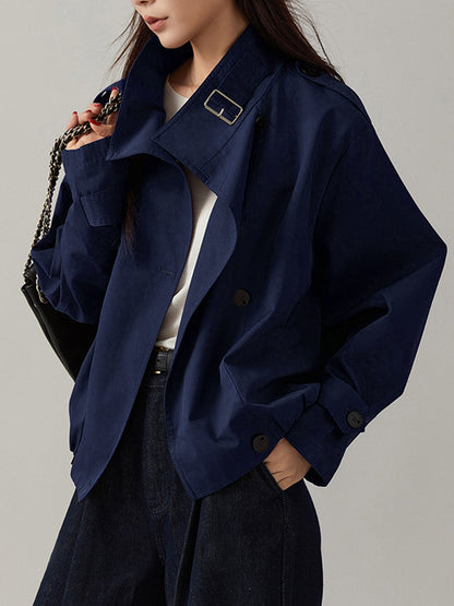 Sarah | Płaszcz damski typu trench vintage, luźny fason