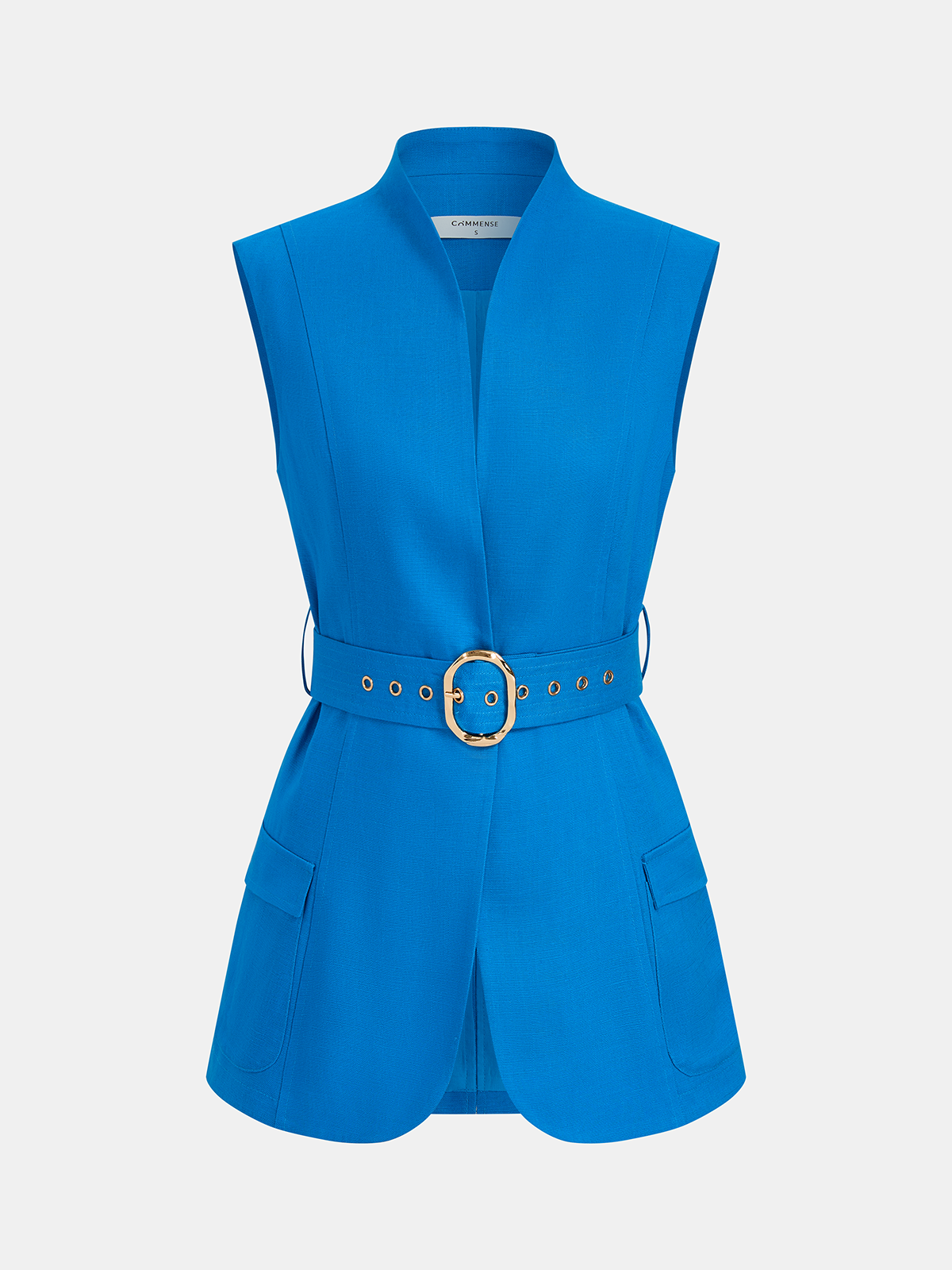 Ginny | Komplet damski bezrękawnik typu blazer i plisowane szorty