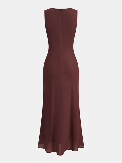 Karrie | Sukienka maxi bez rękawów w kwiatowy print, lekki fason