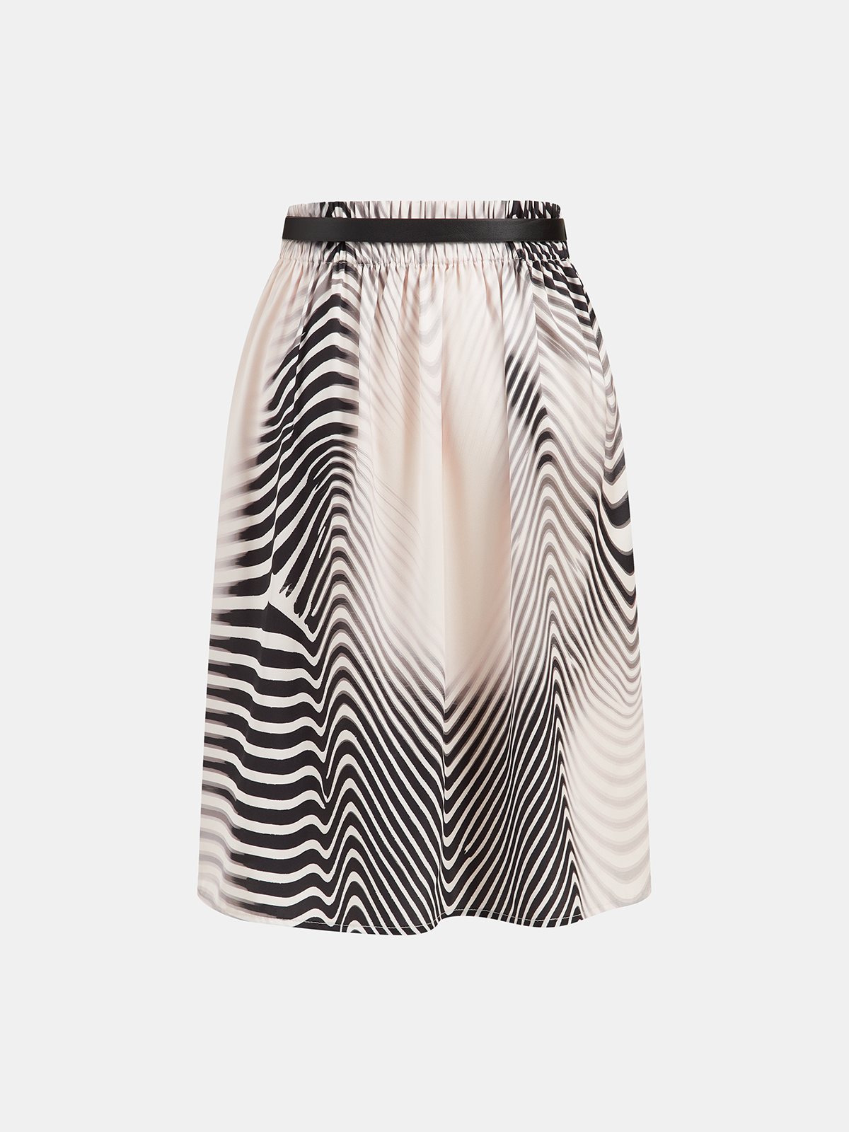 Helene | Komplet damski bez rękawów z topem i spódnicą midi w zebra print