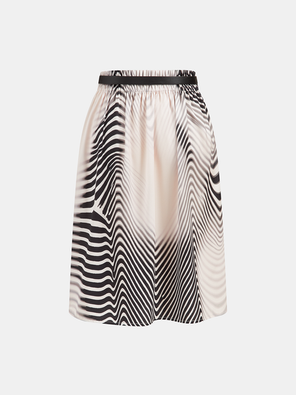 Helene | Komplet damski bez rękawów z topem i spódnicą midi w zebra print
