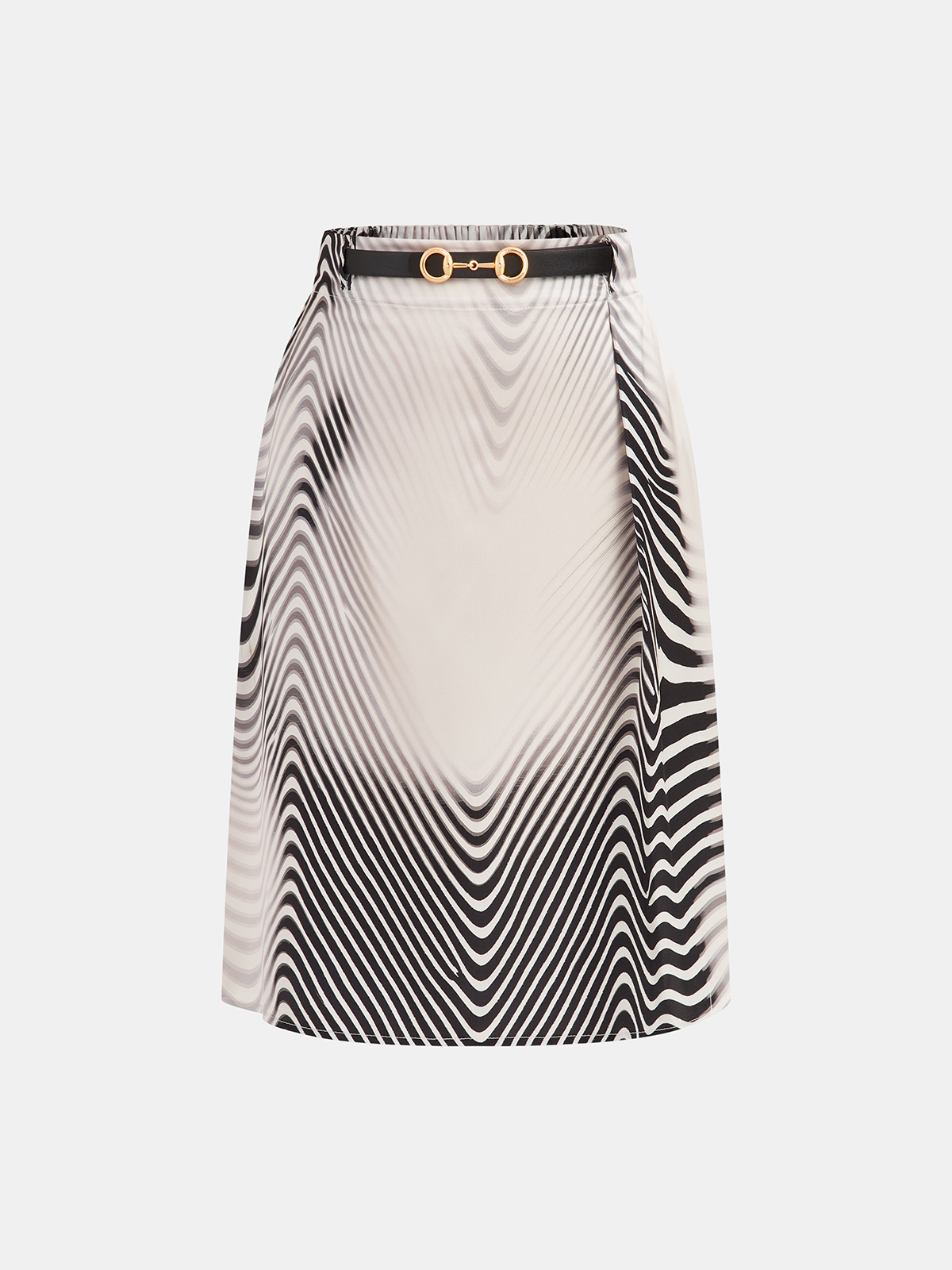 Helene | Komplet damski bez rękawów z topem i spódnicą midi w zebra print
