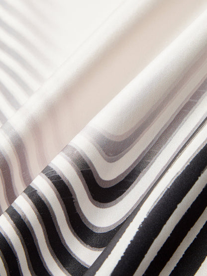 Helene | Komplet damski bez rękawów z topem i spódnicą midi w zebra print