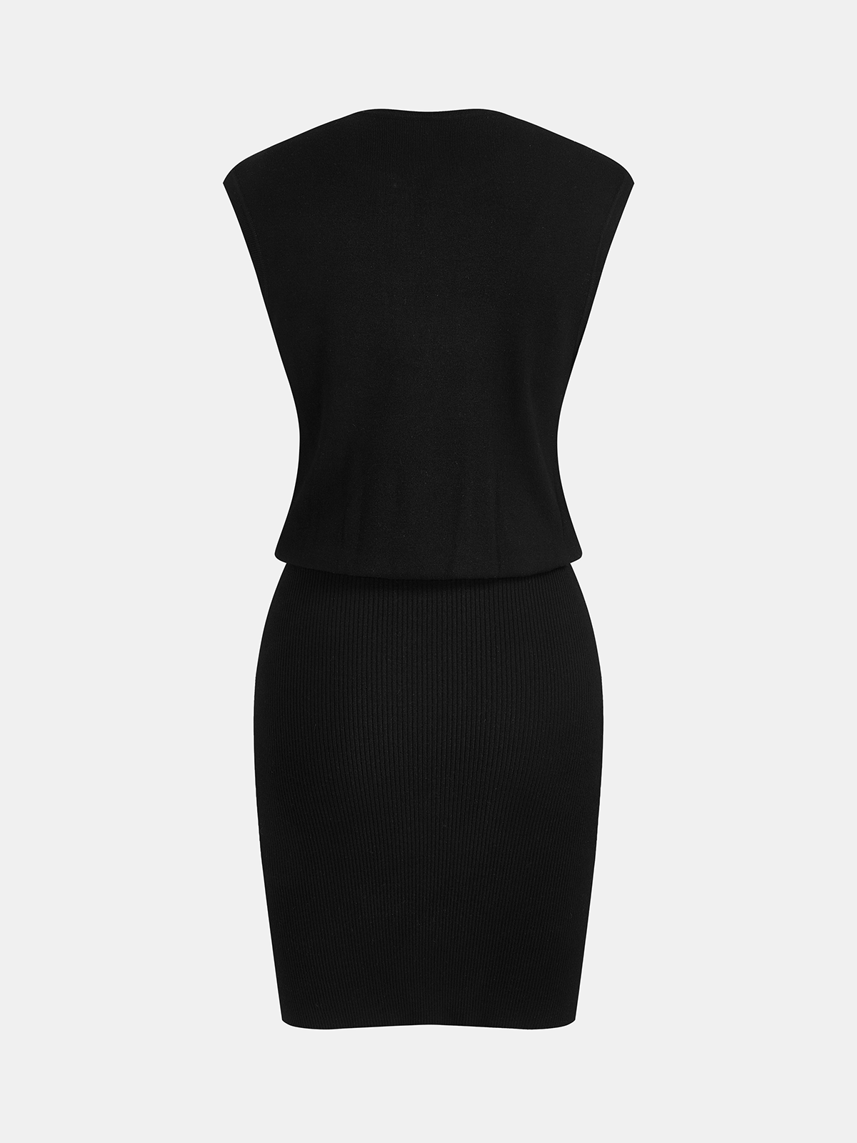 Pearl | Dzianinowa sukienka bodycon bez rękawów, zapinana na guziki