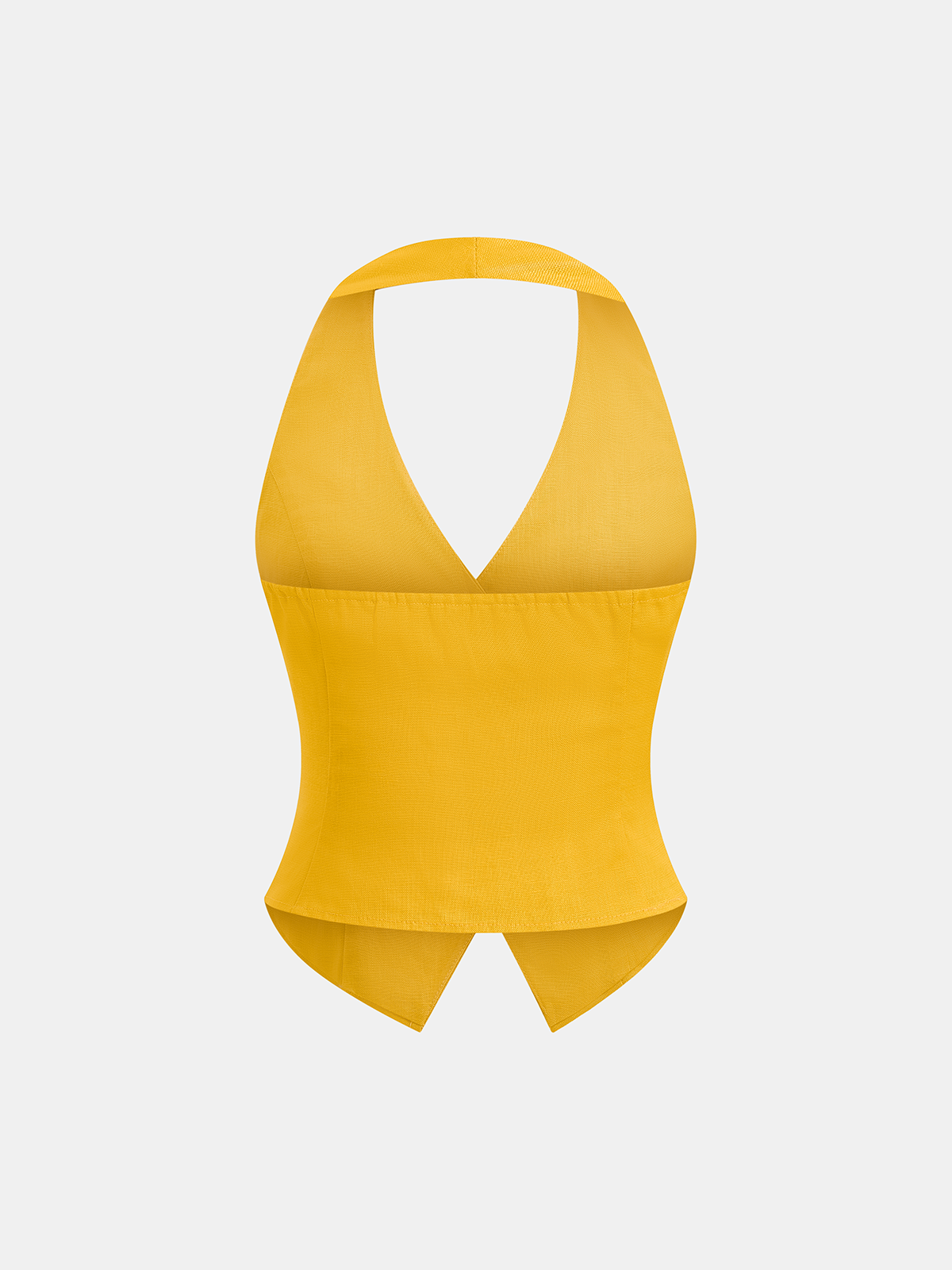 Mara | Komplet damski z topem typu halter i szortami z mieszanki lnu