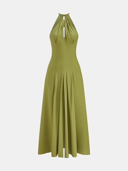 Isabella | Sukienka maxi typu halter z bocznym rozcięciem, elegancki fason