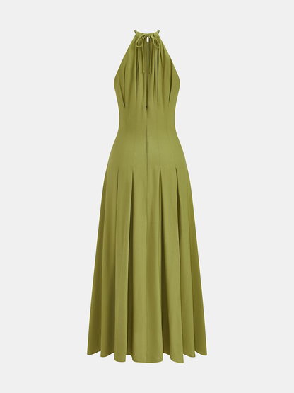 Isabella | Sukienka maxi typu halter z bocznym rozcięciem, elegancki fason