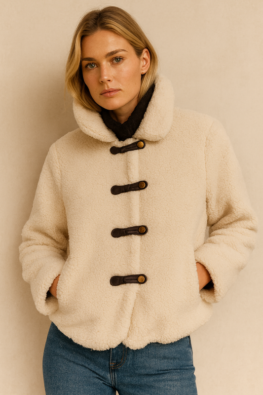 Peggy – Elegancka, modna, krótka kurtka damska typu teddy