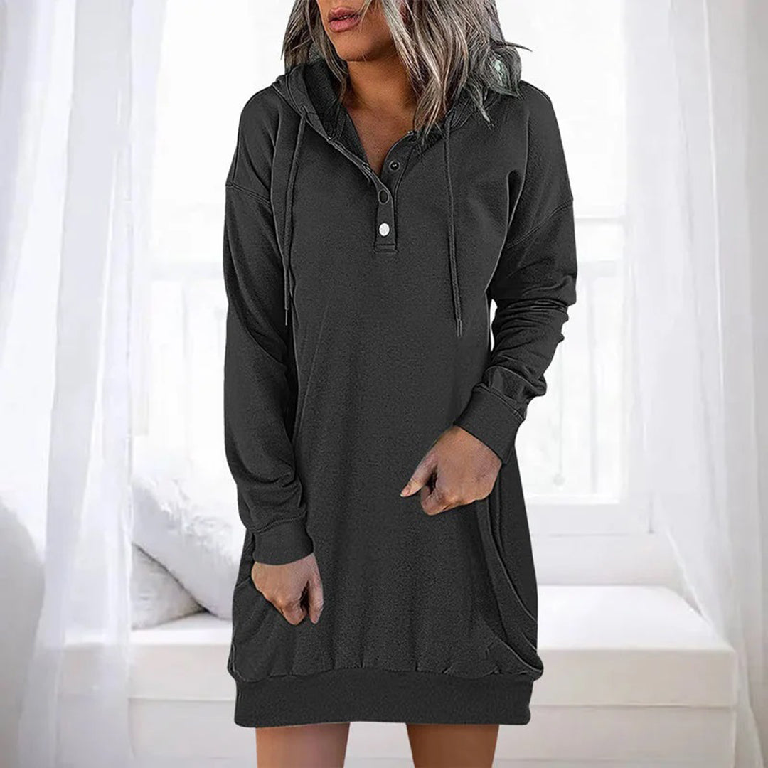 Kinga | Wygodna damska hoodie w jednolitym kolorze, minimalistyczny i nowoczesny fason