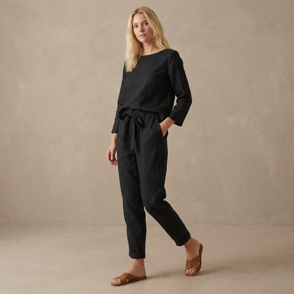 Jamie | Komplet damski loungewear z luźnym topem i spodniami