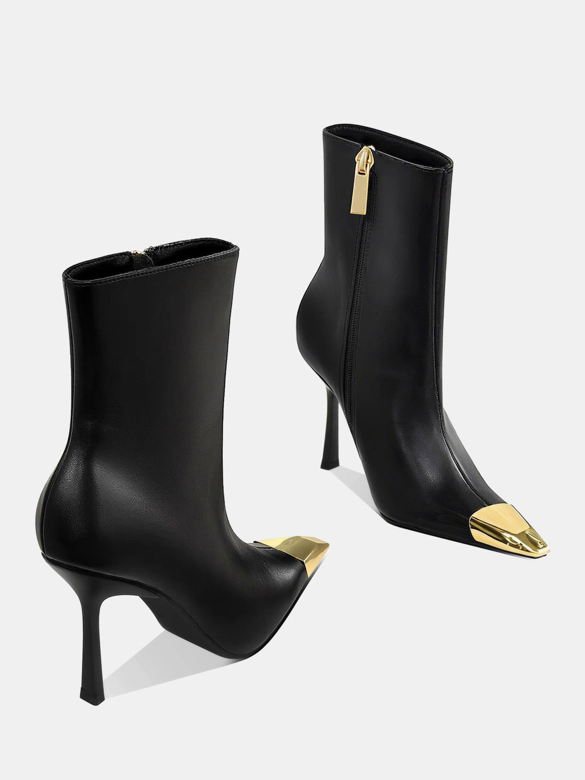 Nathalie | Botki damskie na obcasie z metalowym noskiem, stylowe eleganckie