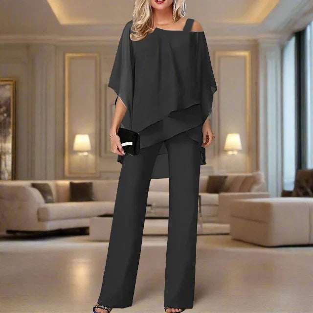 Adrianna – Elegancki komplet damski z szyfonową bluzką