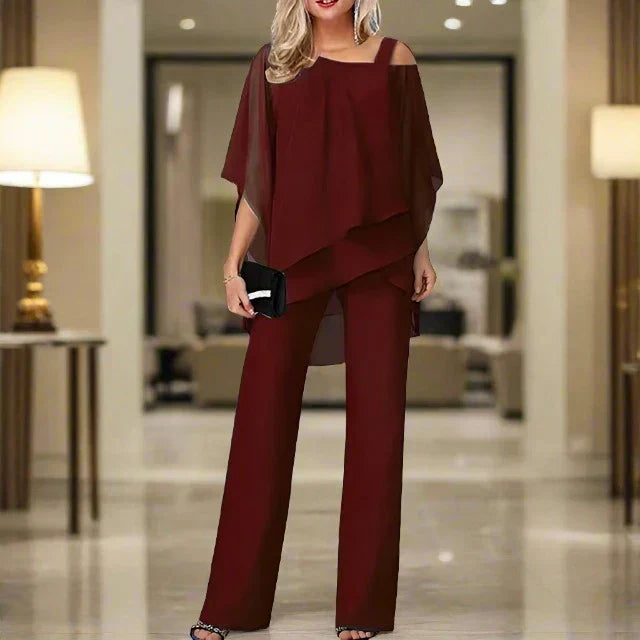 Adrianna – Elegancki komplet damski z szyfonową bluzką