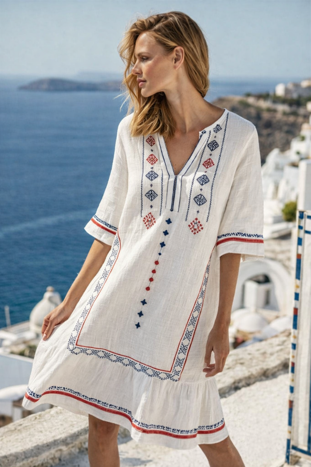 Bianca | Sukienka plażowa FRESH LABEL Maui lekka letnia boho elegancka