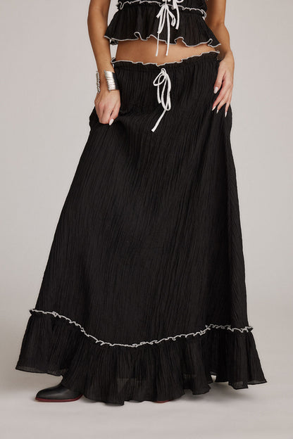 Kaylee | Damski komplet Roxy crop top i spódnica maxi boho letni lekki