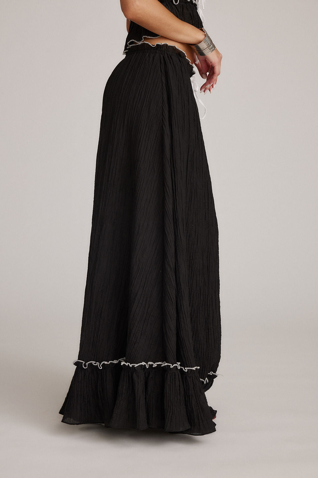 Kaylee | Damski komplet Roxy crop top i spódnica maxi boho letni lekki