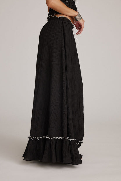 Kaylee | Damski komplet Roxy crop top i spódnica maxi boho letni lekki